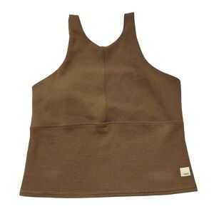 Vuori Aston Crop Top in Almond Women’s Size Medium Activewear Lined Paded